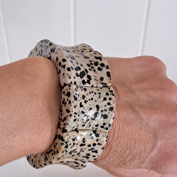 Statement Dalmatian Jasper Bracelet - Picture 6 of 8